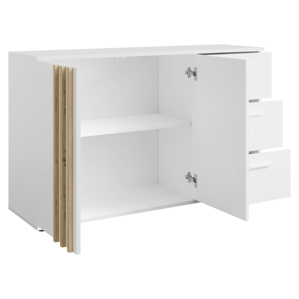 Comoda, 2D3S, alb/stejar artisan, TOLIS TYP 3 — imaginea 2