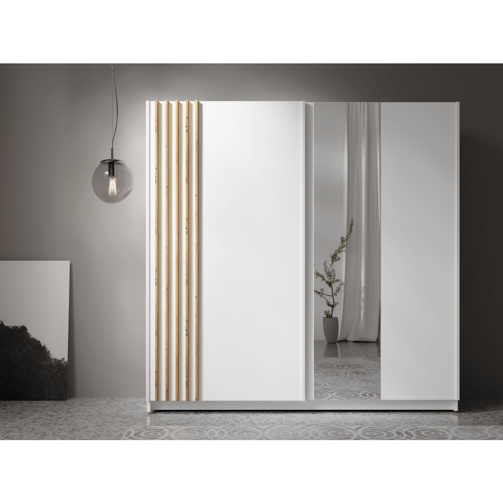 Dulap, 2D-200, alb/stejar artisan, BAJADERO TYP 2 — imaginea 5