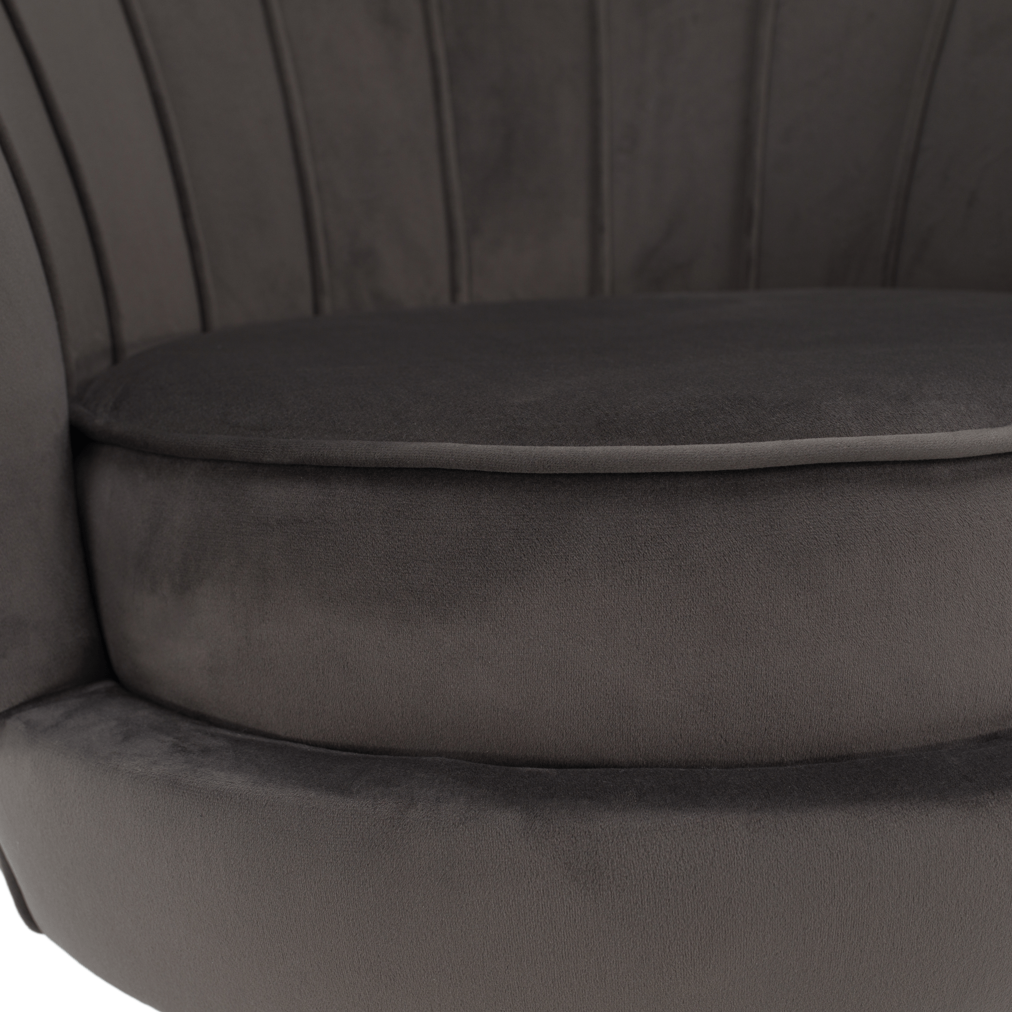 Fotoliu in stilul Art-deco, gri-maro tesatura Velvet/gold crom auriu, NOBLEO — imaginea 5