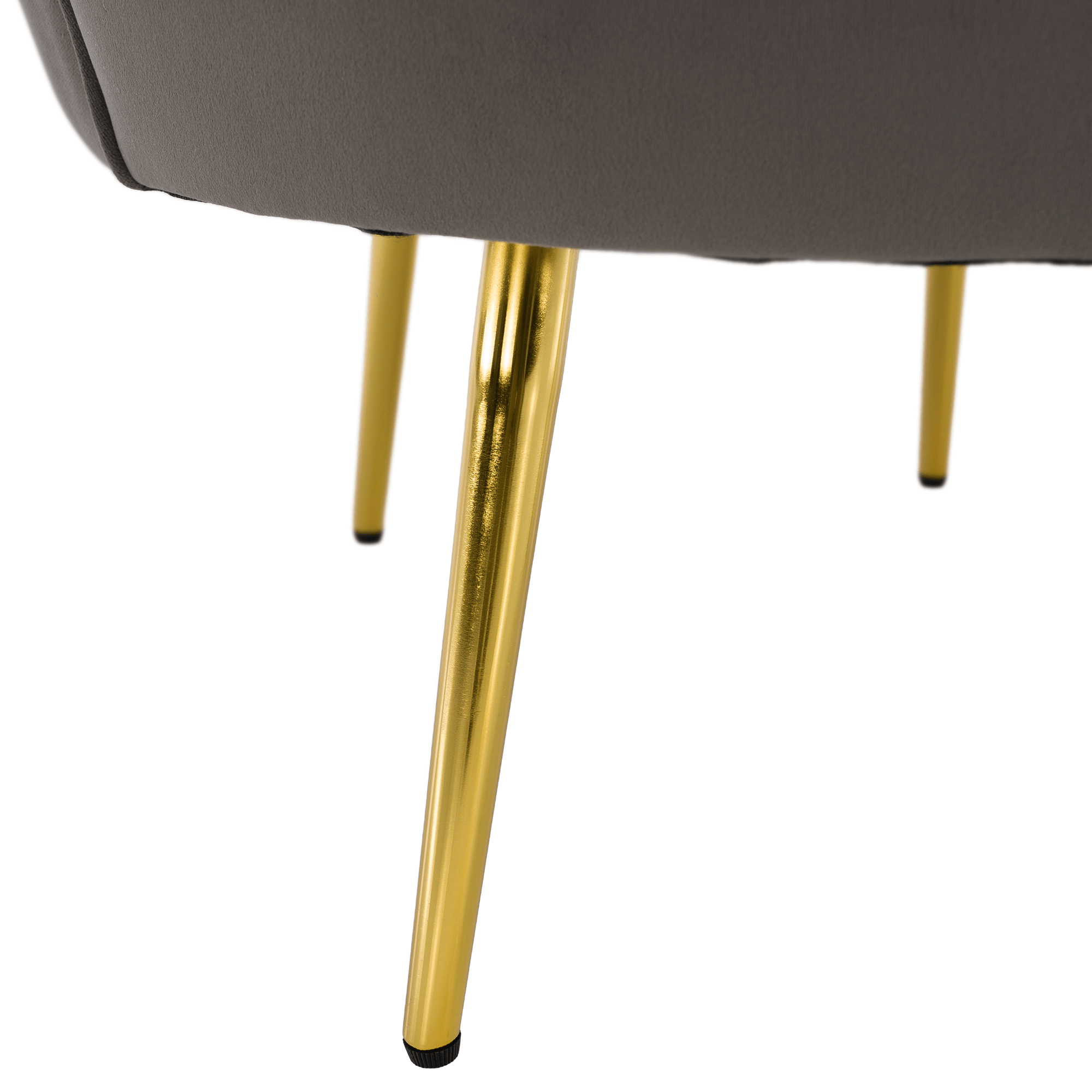 Fotoliu in stilul Art-deco, gri-maro tesatura Velvet/gold crom auriu, NOBLEO — imaginea 6
