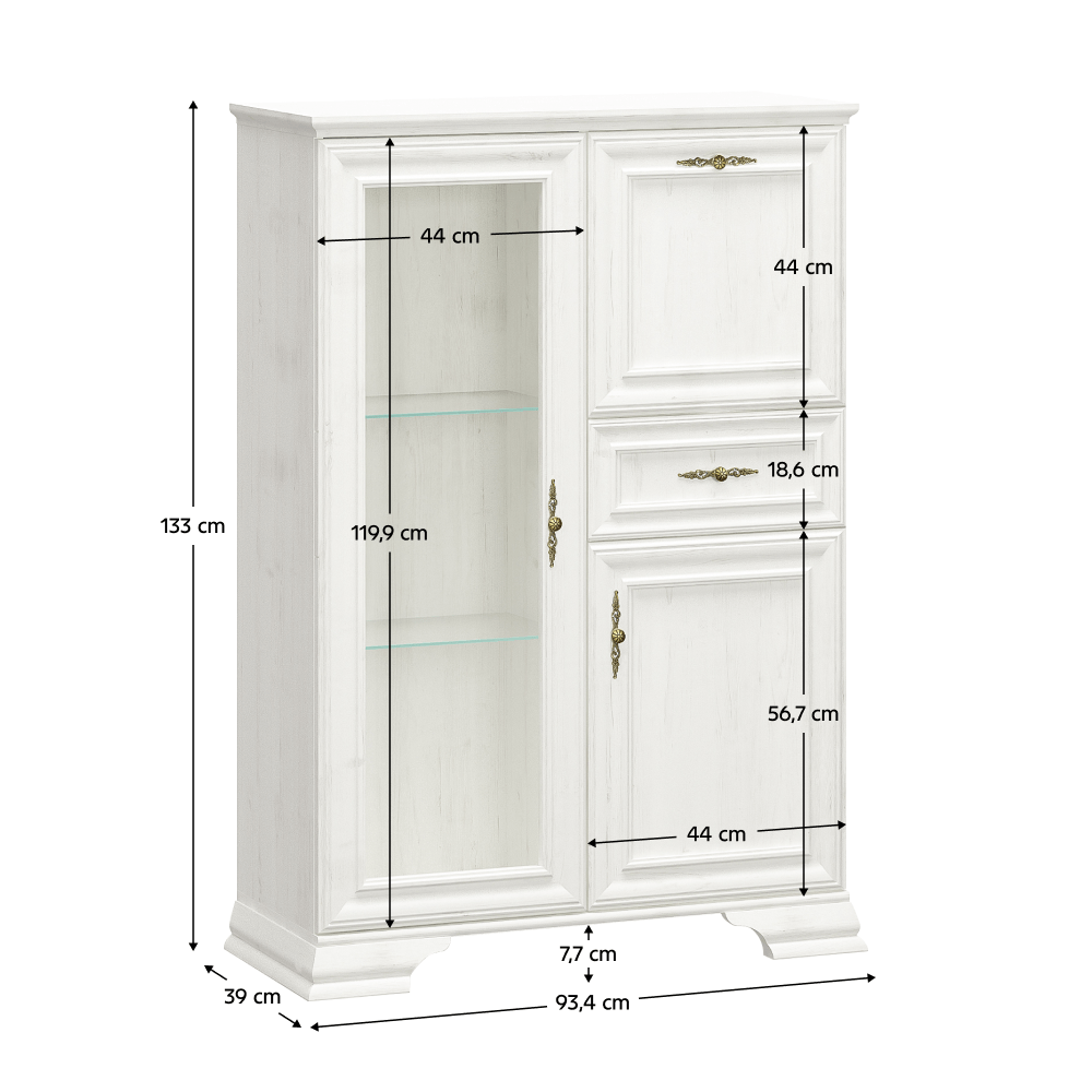 Comoda cu bar, pin andersen, IRINA 1D1W1S1B — imaginea 4