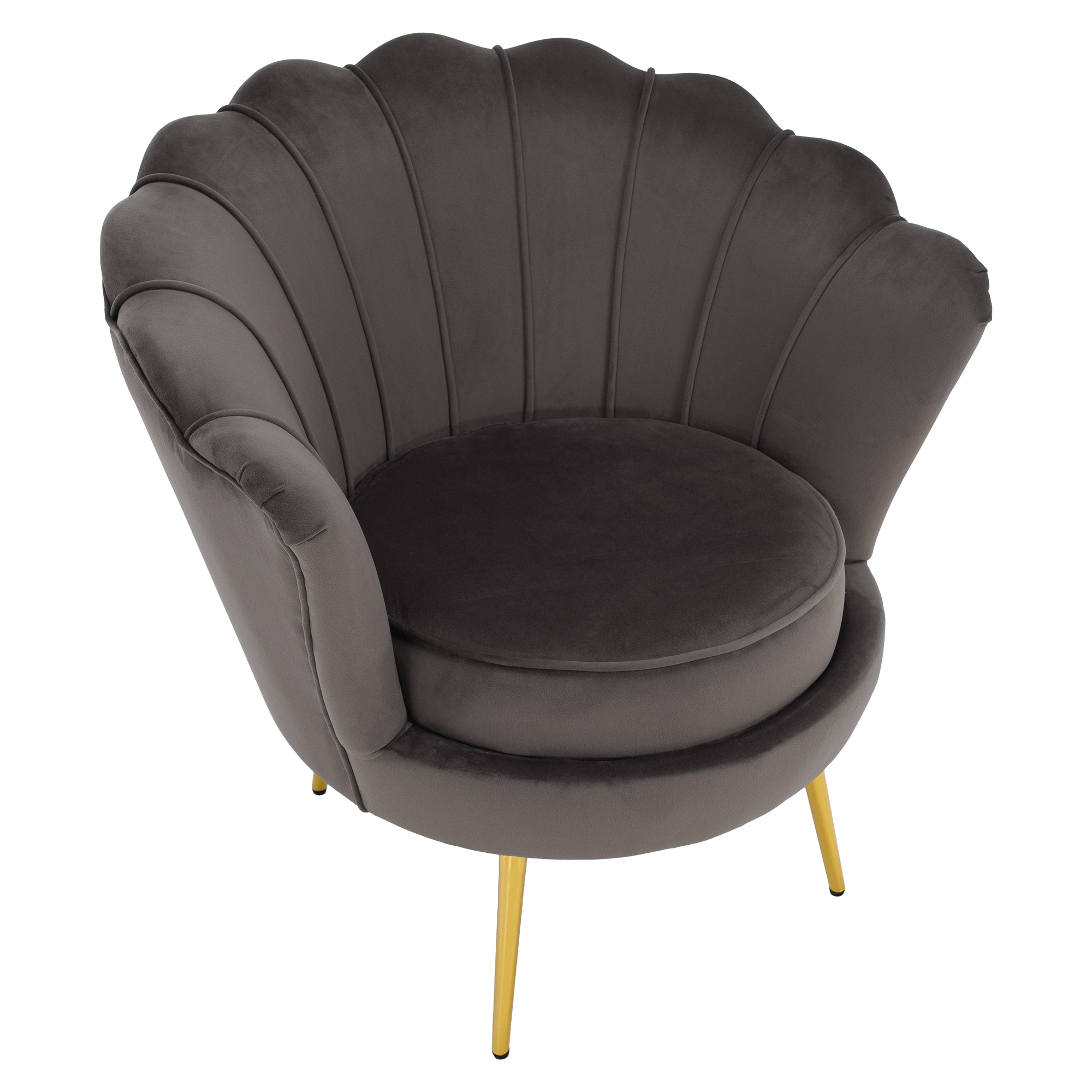 Fotoliu in stilul Art-deco, gri-maro tesatura Velvet/gold crom auriu, NOBLEO — imaginea 8