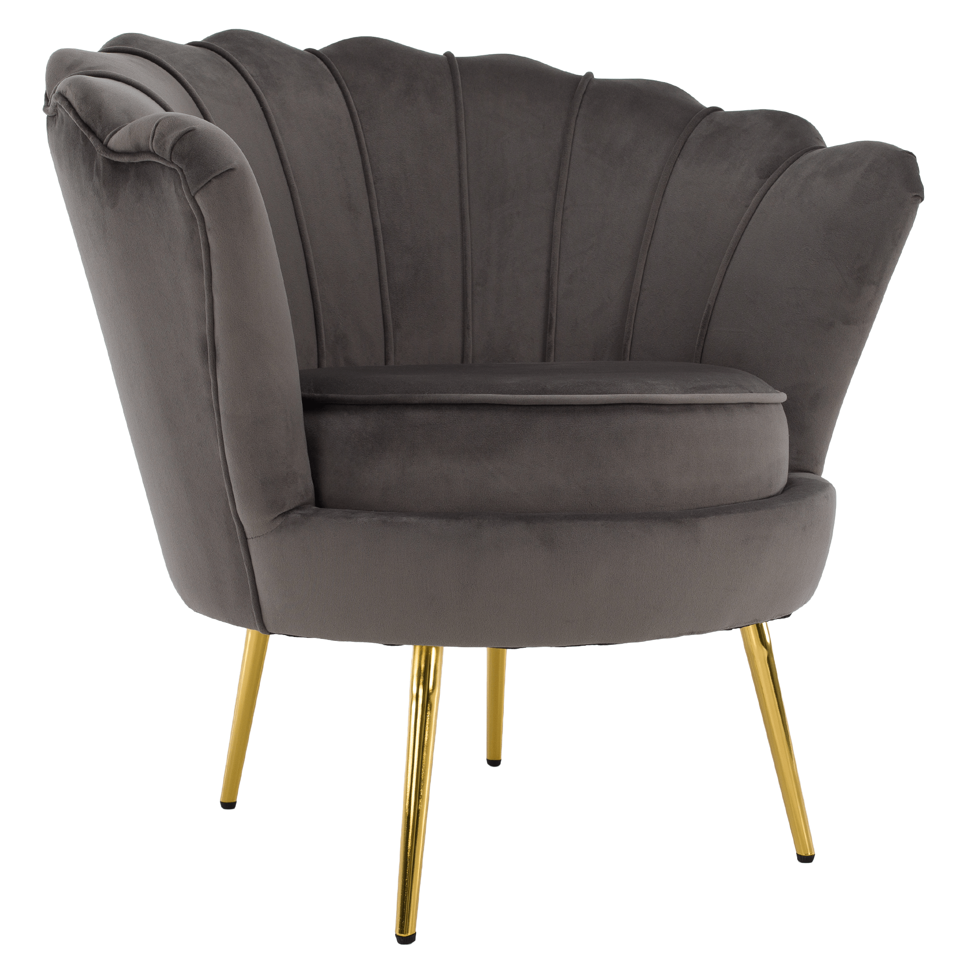 Fotoliu in stilul Art-deco, gri-maro tesatura Velvet/gold crom auriu, NOBLEO — imaginea 9