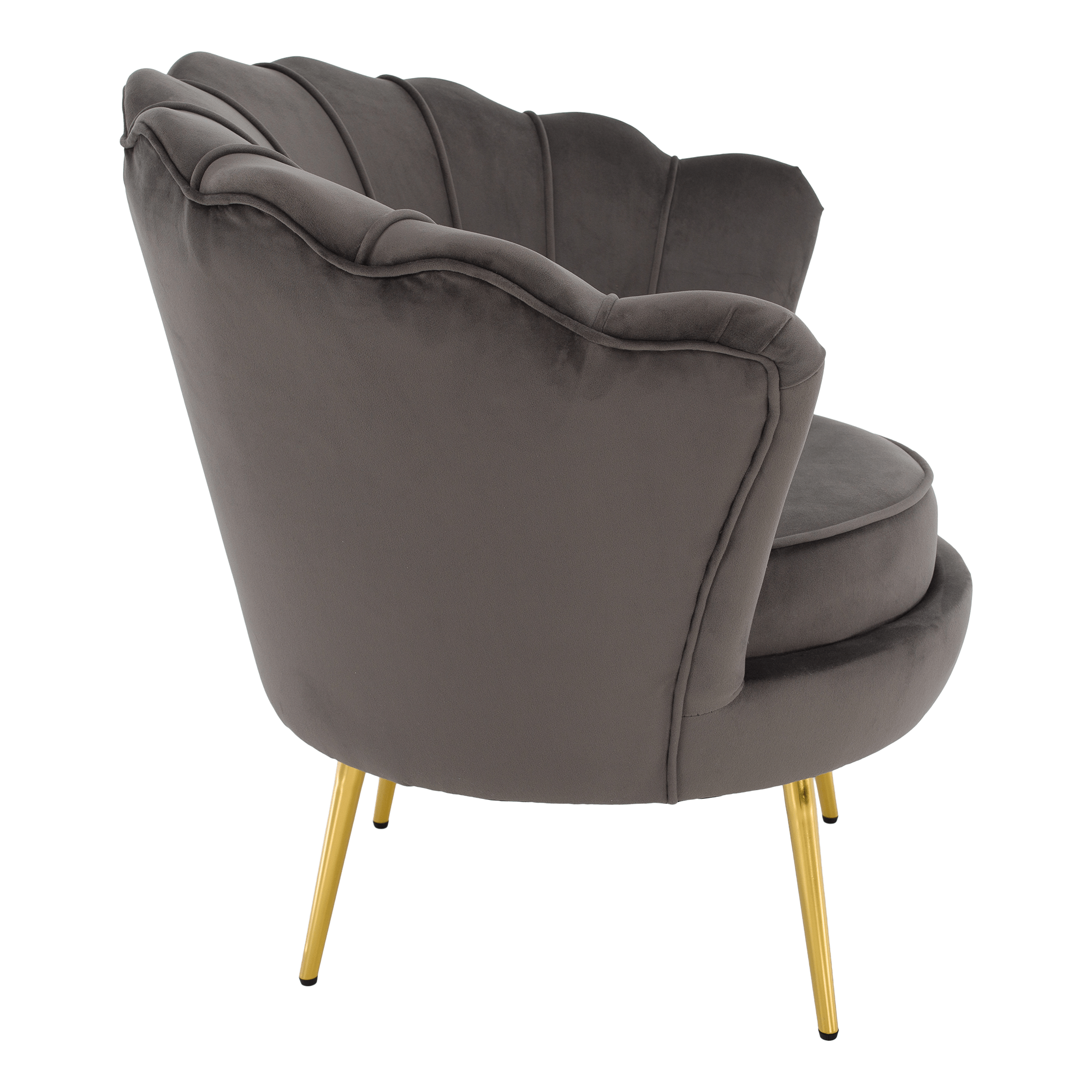 Fotoliu in stilul Art-deco, gri-maro tesatura Velvet/gold crom auriu, NOBLEO — imaginea 10