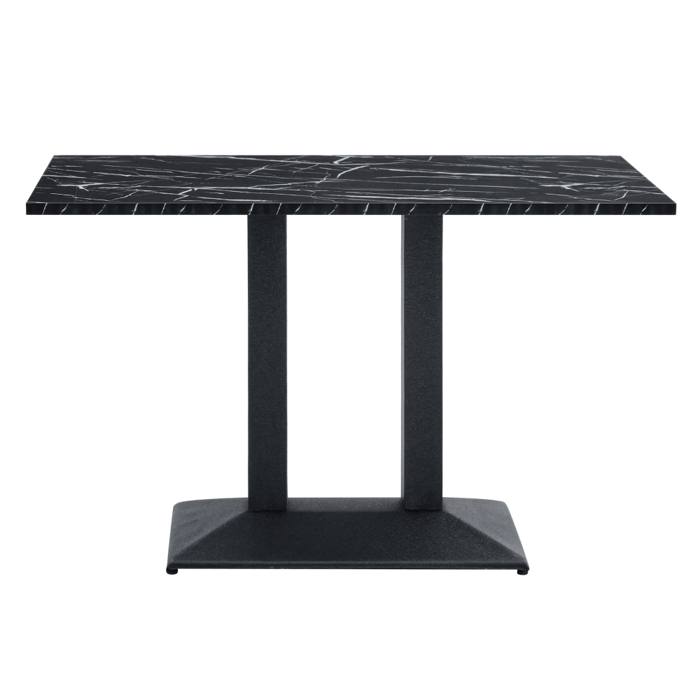 Masa de sufragerie bistro, marmura neagra/negru, 120x60 cm, RINALDO TYP 2 — imaginea 2