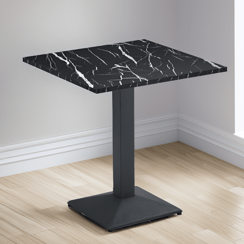 Masa de sufragerie bistro, marmura neagra/negru, 70x70 cm, RINALDO TYP 1 — imaginea 2
