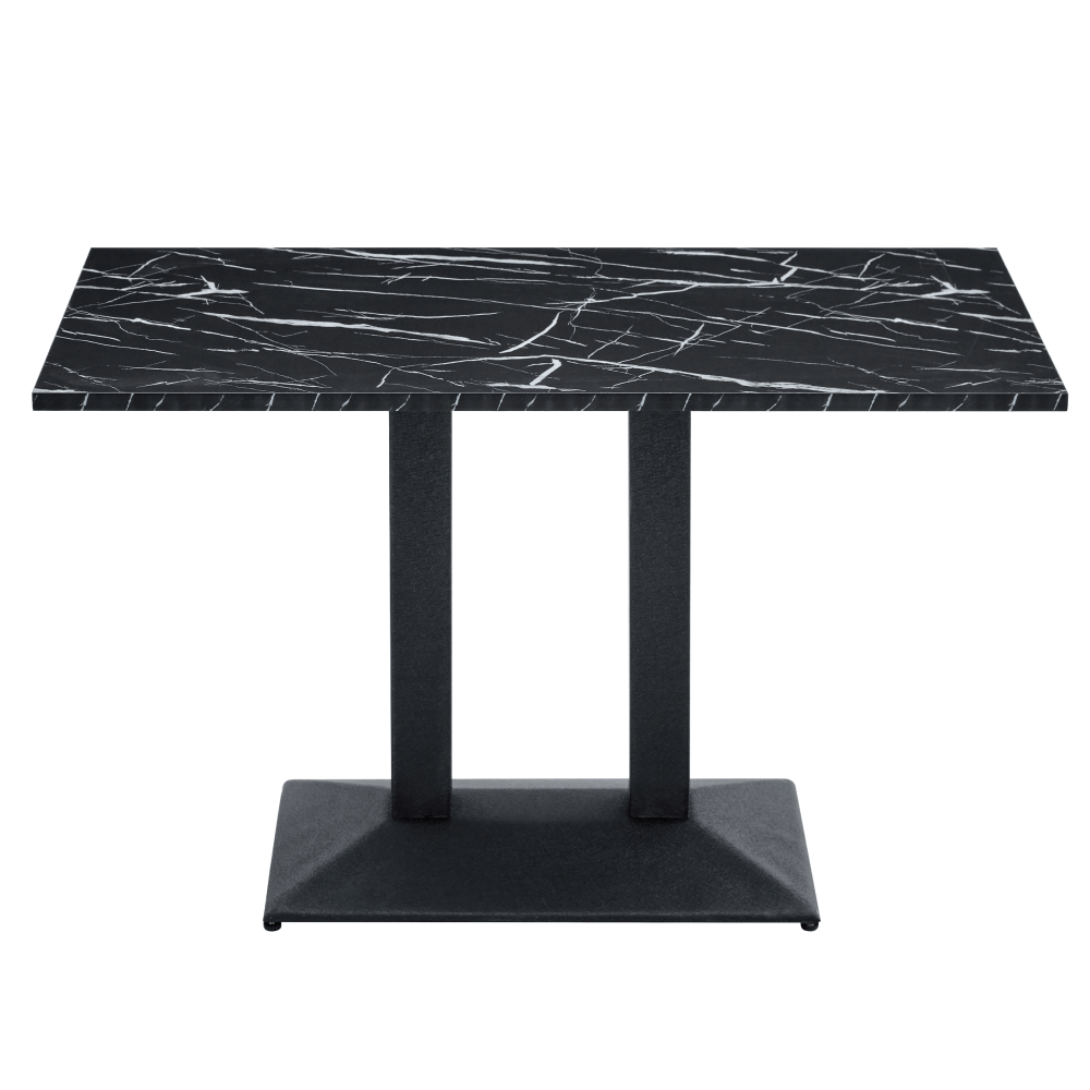 Masa de sufragerie bistro, marmura neagra/negru, 120x60 cm, RINALDO TYP 2 — imaginea 3