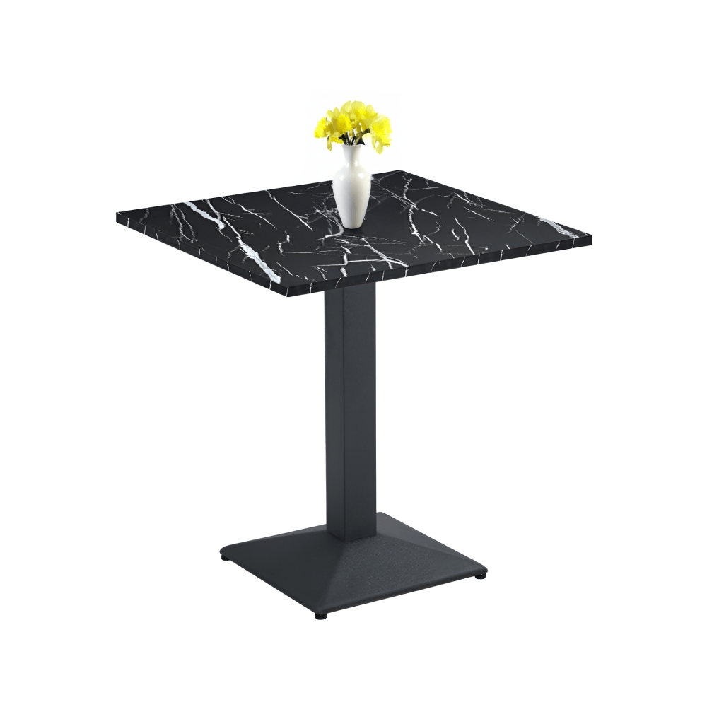 Masa de sufragerie bistro, marmura neagra/negru, 70x70 cm, RINALDO TYP 1 — imaginea 3