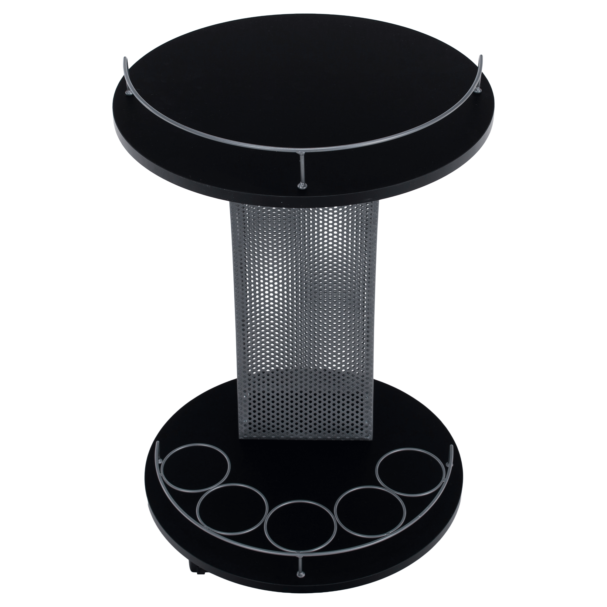 Masuta de servire cu roti, negru/argintiu, ALADAR NEW — imaginea 2