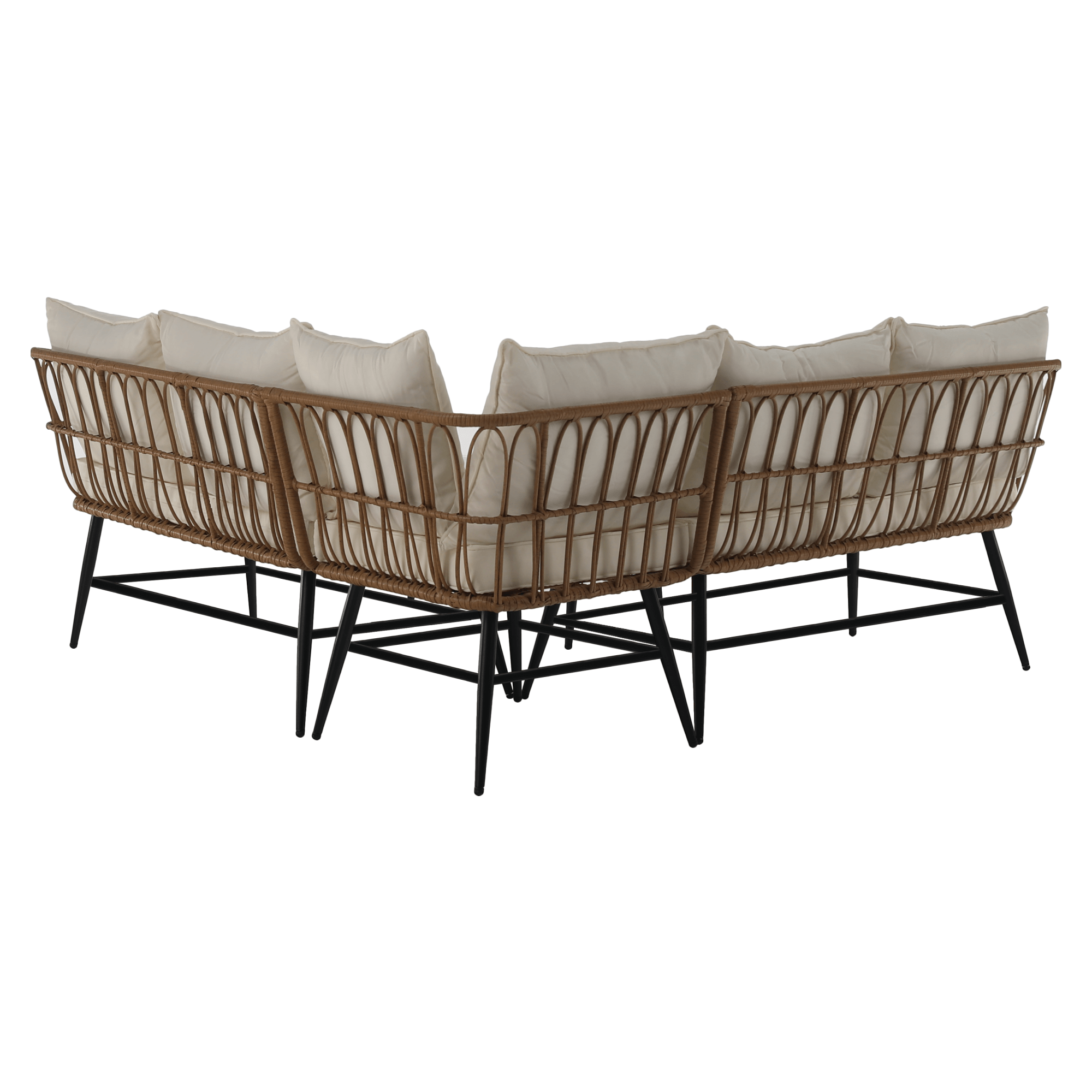 Set de gradina din ratan, bej/natural/negru , ARALY — imaginea 10