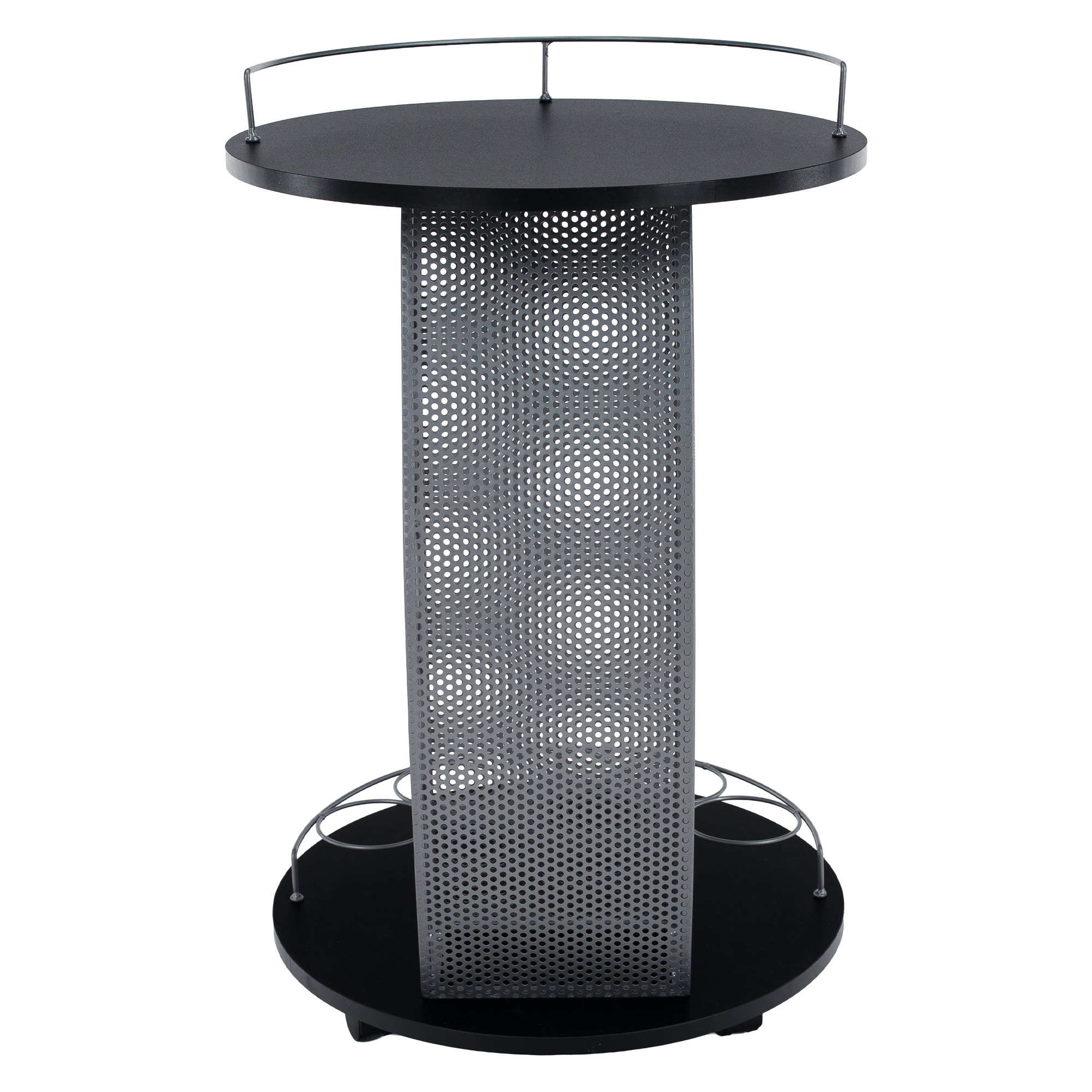 Masuta de servire cu roti, negru/argintiu, ALADAR NEW — imaginea 6