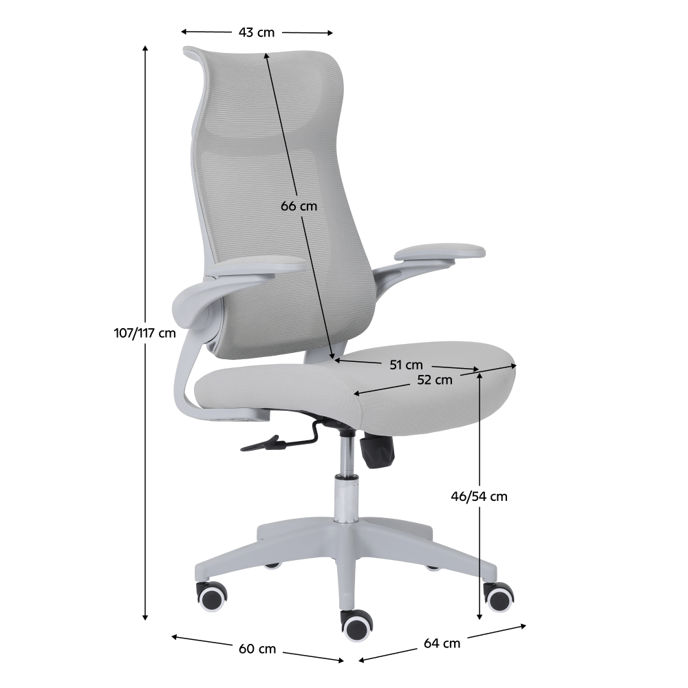 Scaun de birou, gri, SETON — imaginea 7