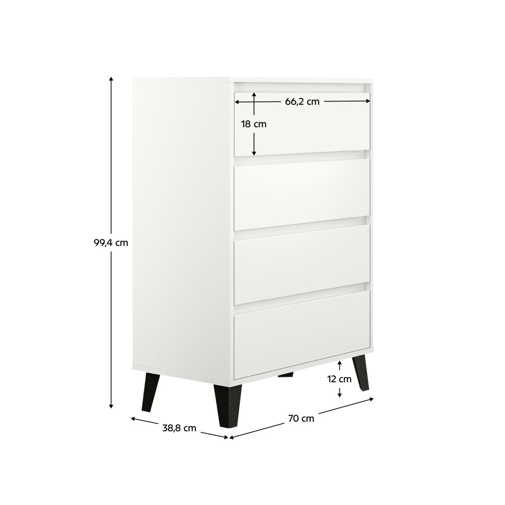 Comoda, alba, BOGAN NEW 4S70 — imaginea 7