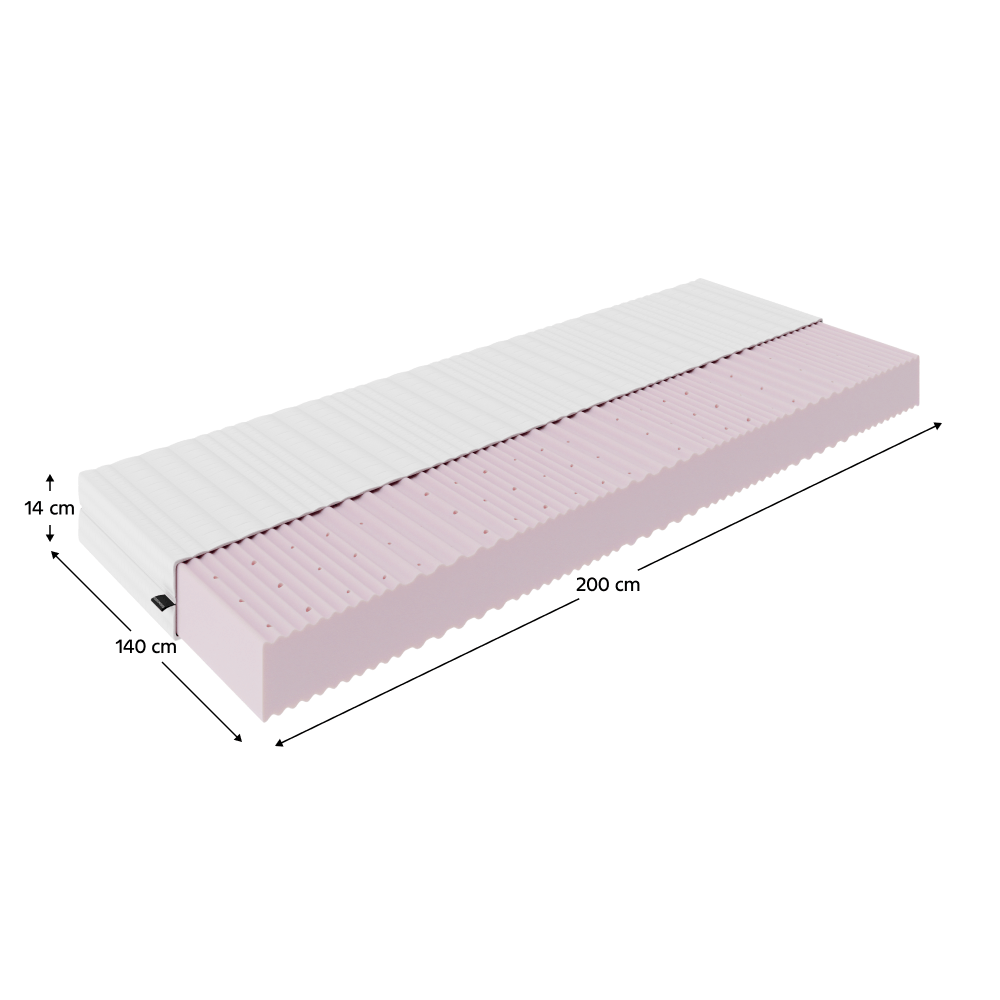 Saltea, din spuma, 14 cm, 140x200, MAIR — imaginea 5