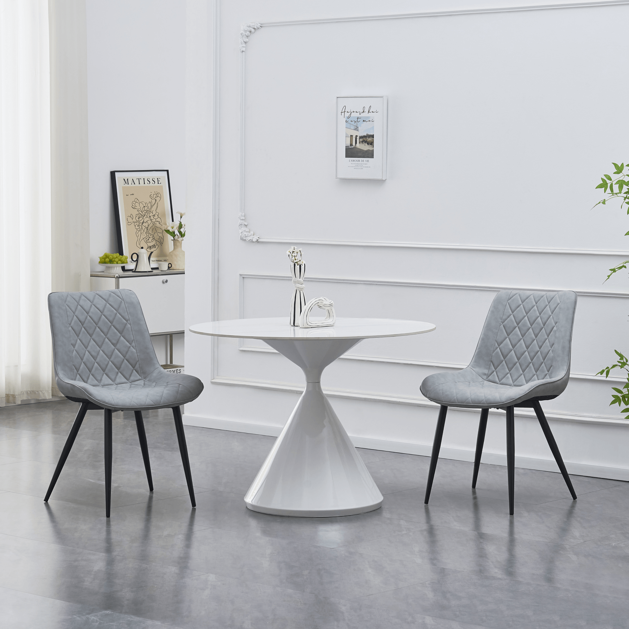 Scaun, piele ecologica gri/negru, HARLAN — imaginea 4