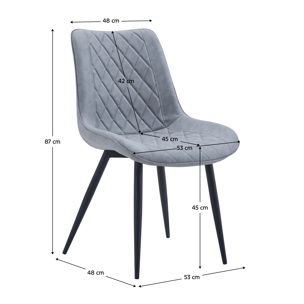 Scaun, piele ecologica gri/negru, HARLAN — imaginea 5