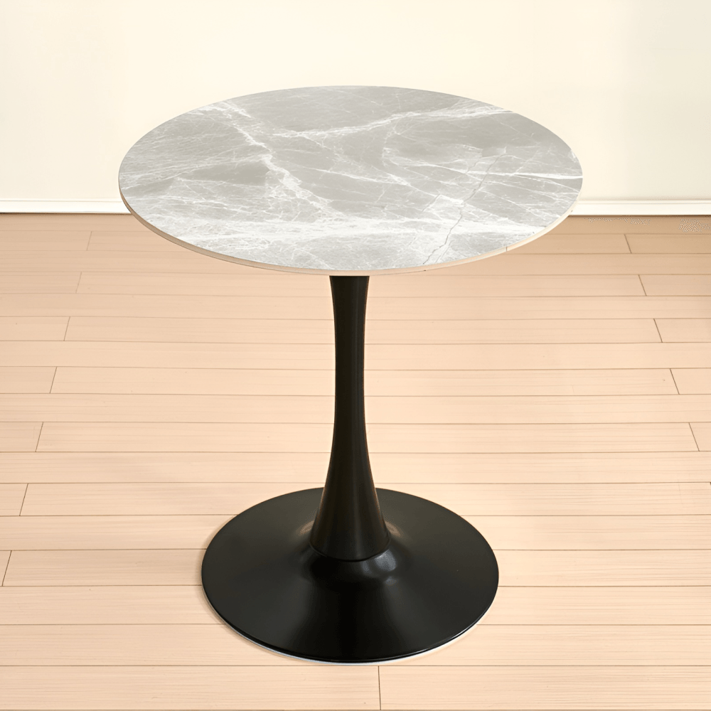 Masa de sufragerie, marmura gri/negru, diametru 90 cm, LORIAN TYP 1 — imaginea 4