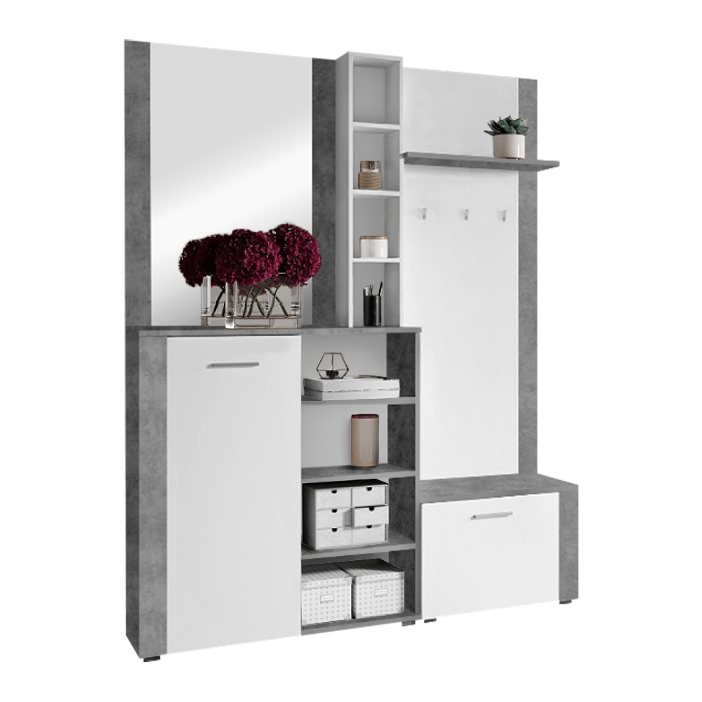 Set pentru anticamera, alb/beton, FANDU — imaginea 3