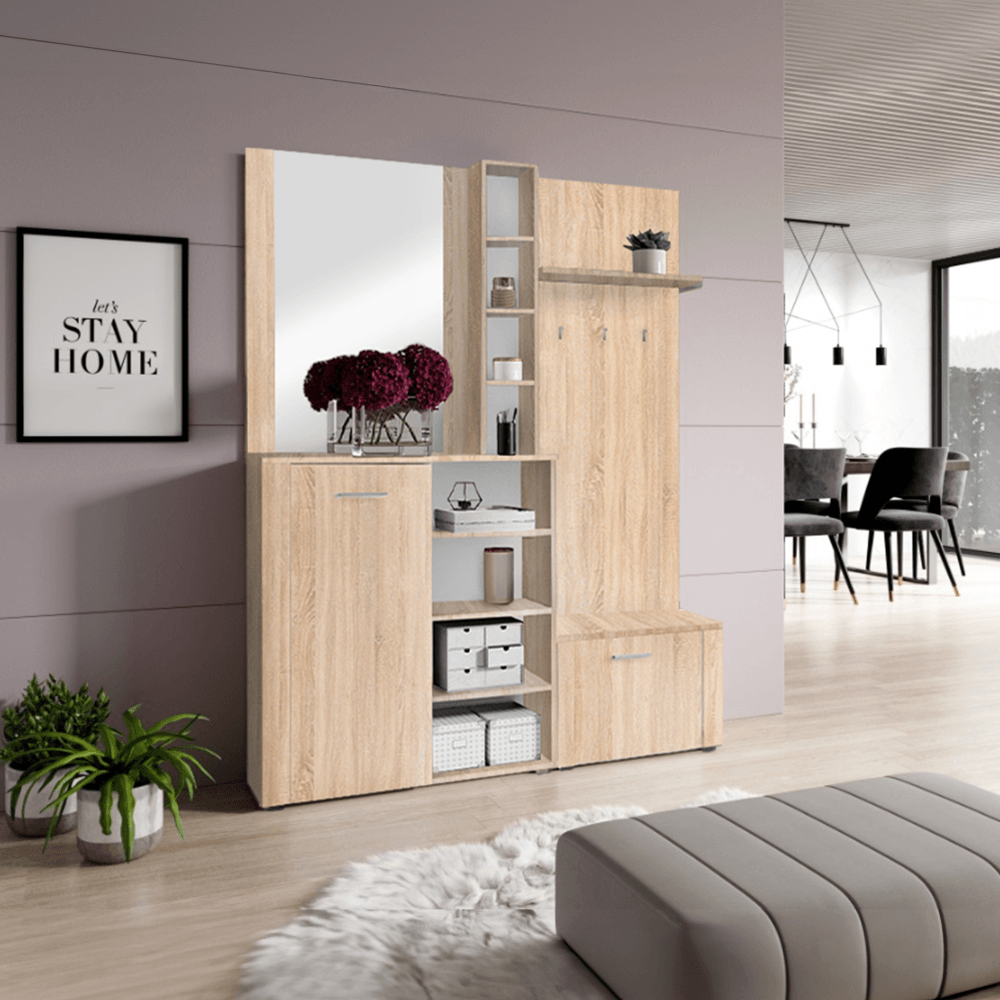 Set pentru anticamera, stejar sonoma, FANDU — imaginea 3