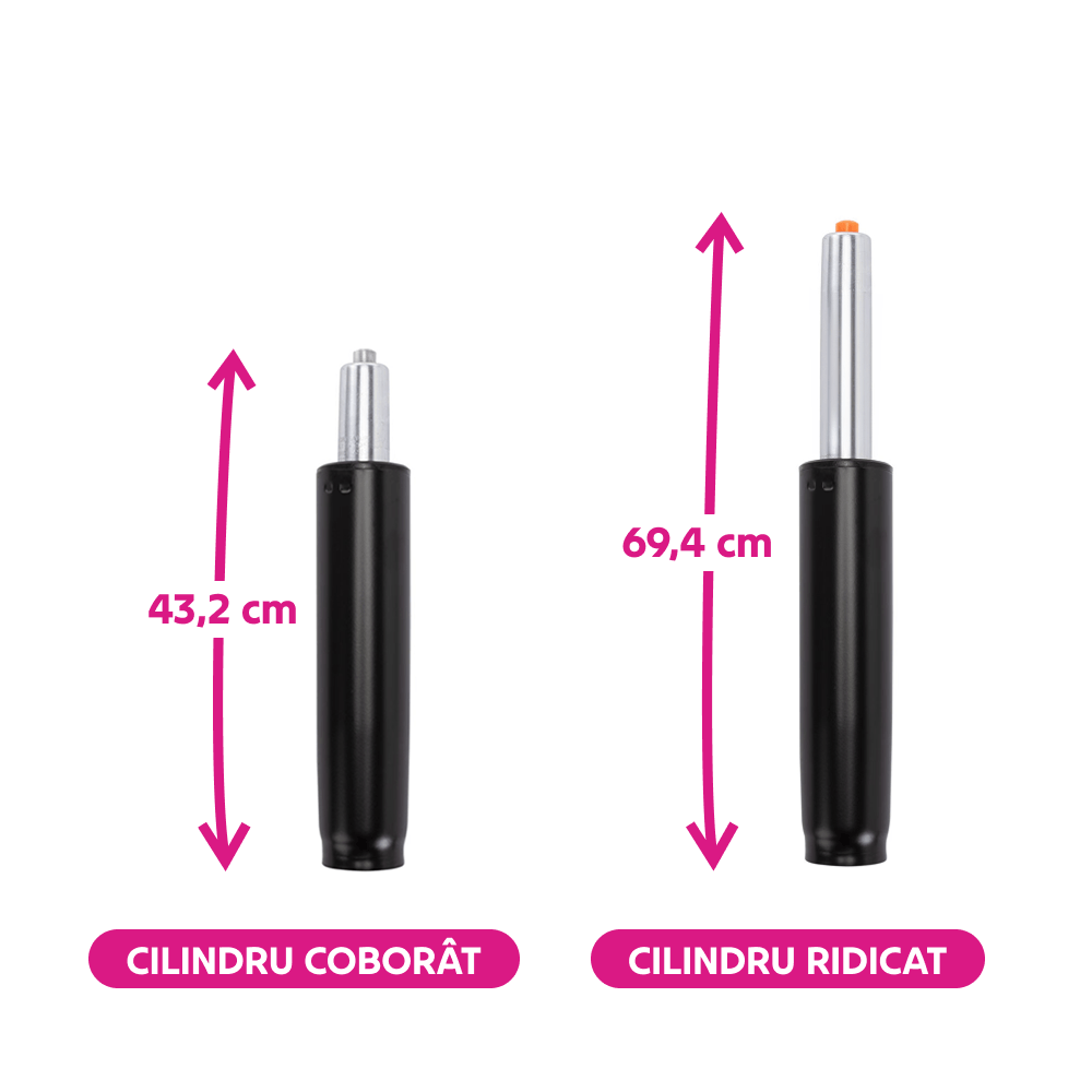 Piston cu gaz, negru, lungime 69,4 cm, 150 kg, PIEST TYP 7 — imaginea 2