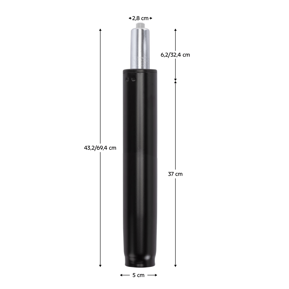 Piston cu gaz, negru, lungime 69,4 cm, 150 kg, PIEST TYP 7 — imaginea 5