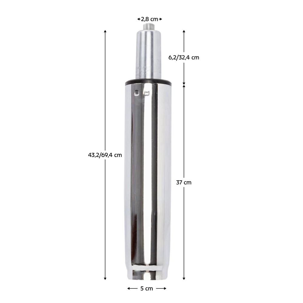 Piston cu gaz, crom, lungime 69,4 cm, 150 kg, PIEST TYP 8 — imaginea 5