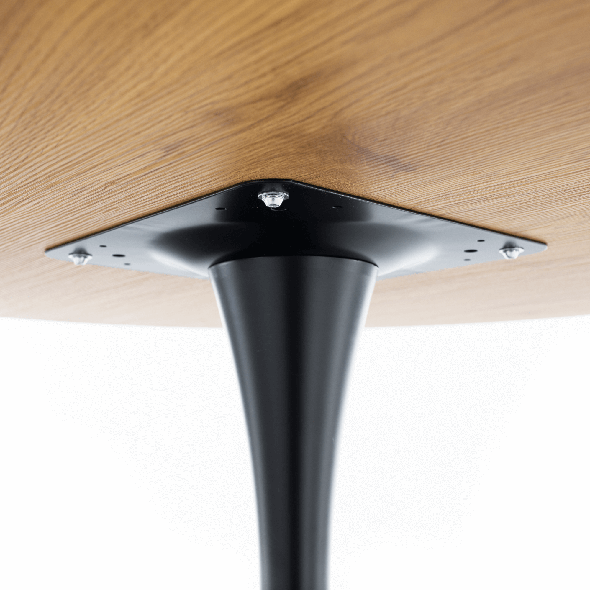 Masa de sufragerie, stejar/negru, diametru 80 cm, REVENTON NEW — imaginea 5