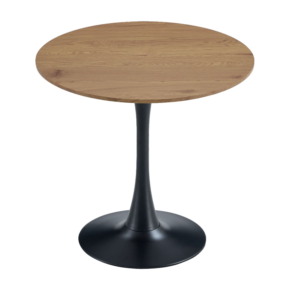 Masa de sufragerie, stejar/negru, diametru 80 cm, REVENTON NEW — imaginea 7