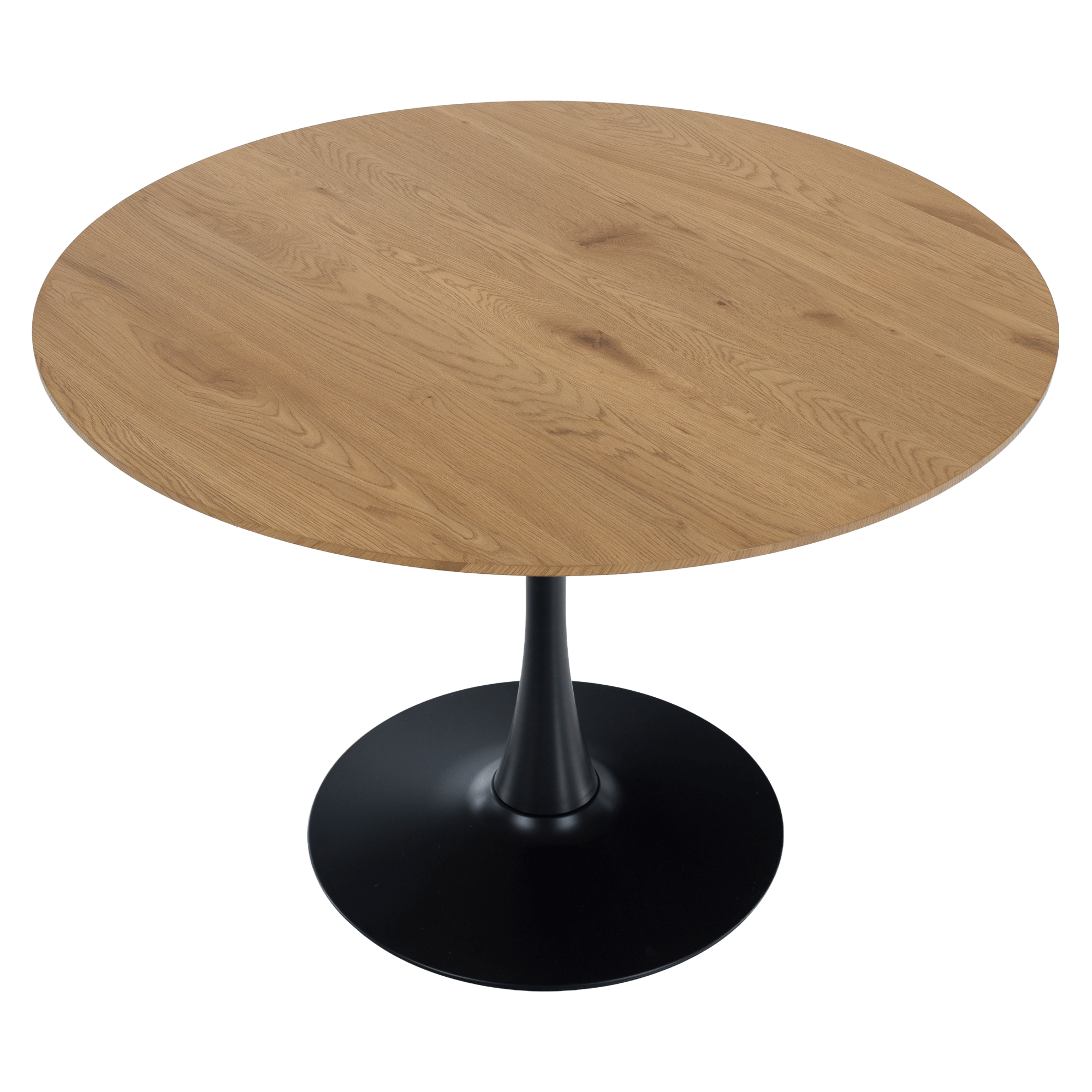 Masa de sufragerie, stejar/negru, diametru 110 cm, REVENTON NEW — imaginea 5