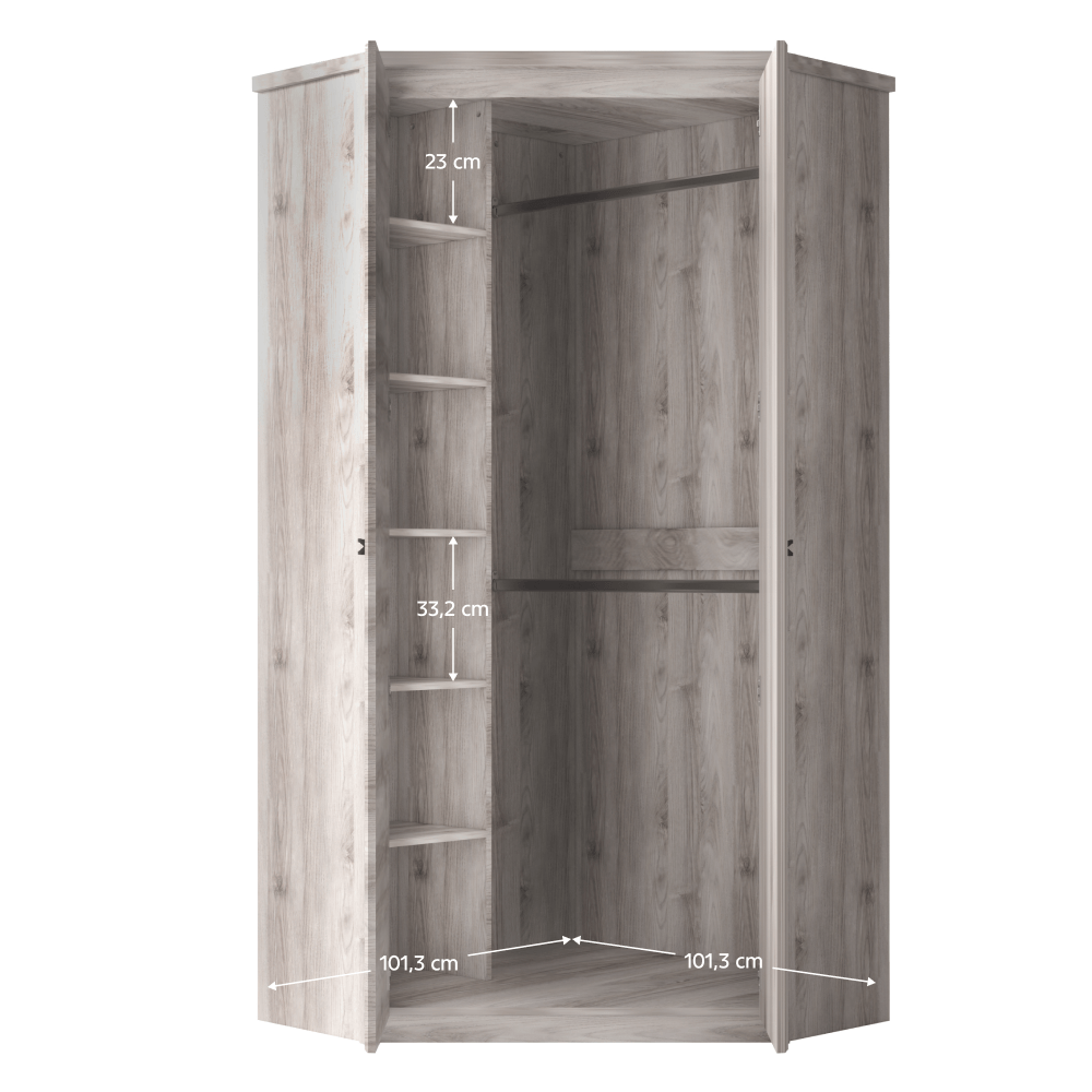 Dulap de colt 2D, castan Nairobi, JESI NEW — imaginea 3