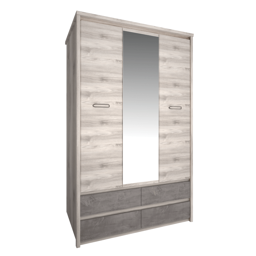 Dulap cu oglinda 3D4S, castan Nairobi / onix, JESI NEW