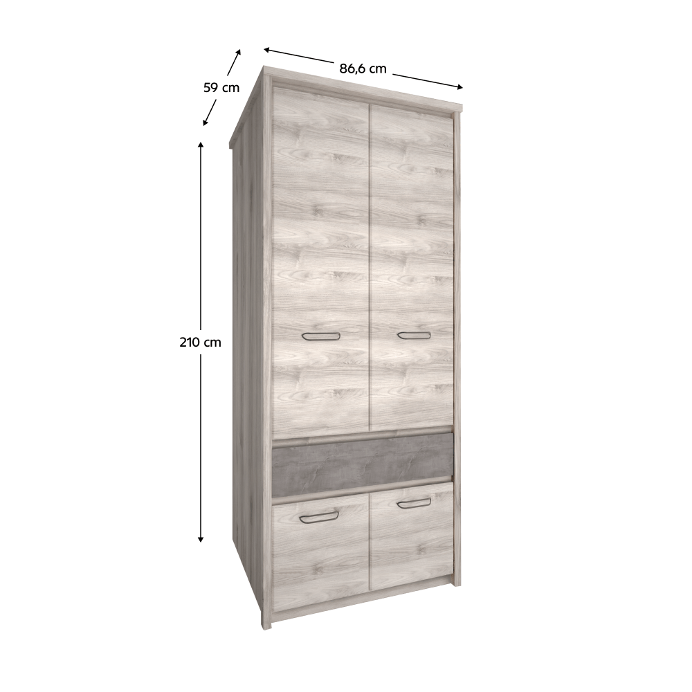 Dulap 4D1S, castan Nairobi / onix, JESI NEW — imaginea 3
