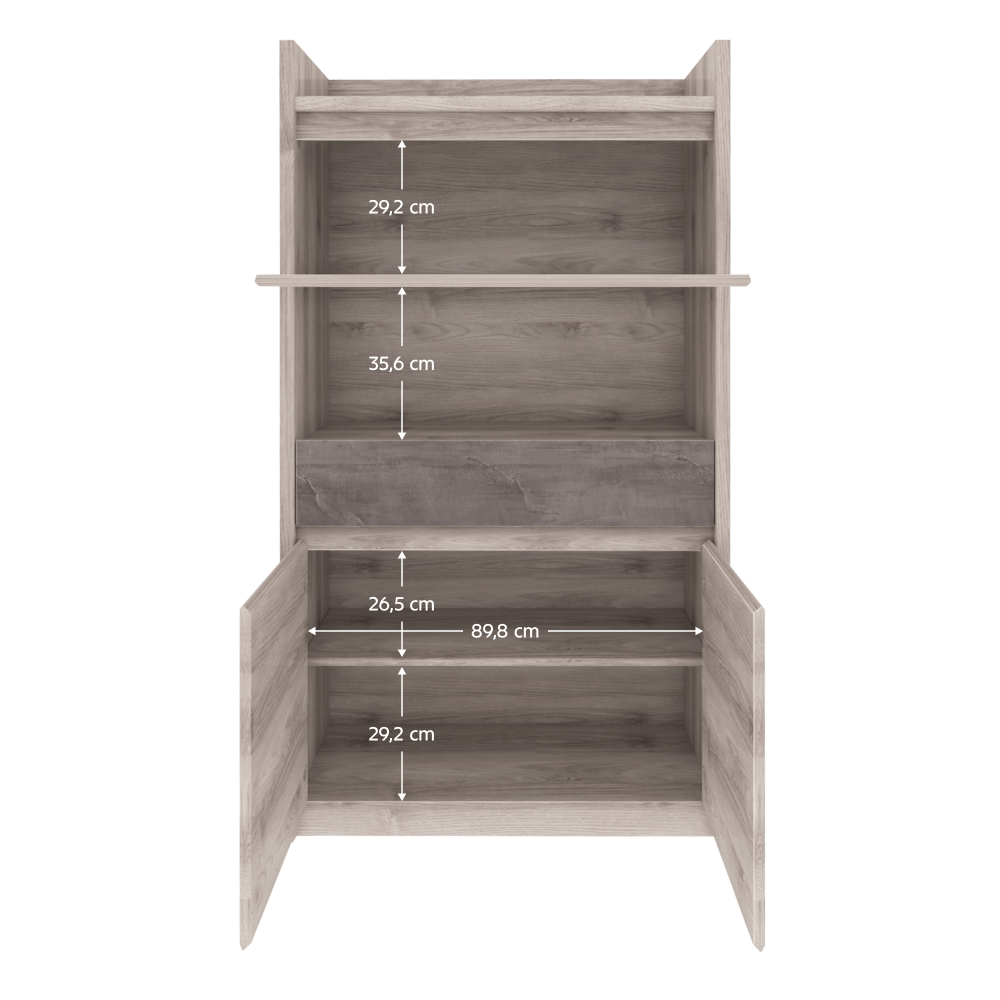 Vitrina joasa 2D1W1S, castan Nairobi / onix, JESI NEW — imaginea 4