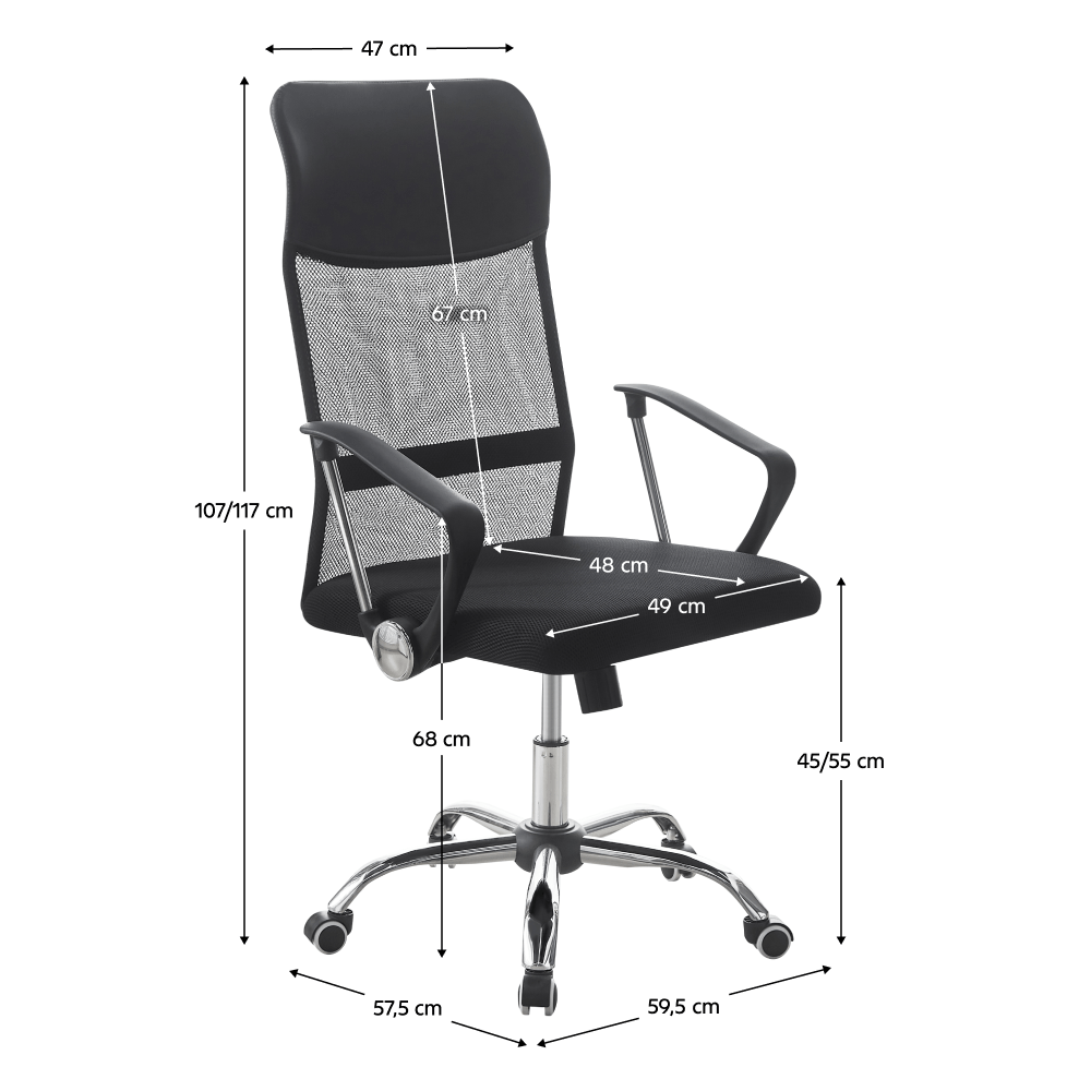 Scaun birou, negru, TC3-973M 5 NEW — imaginea 2