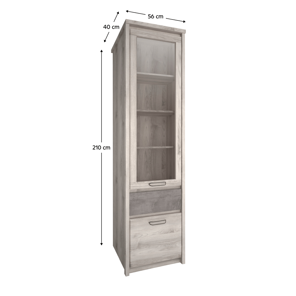 Vitrina 1D1W1S, castan Nairobi / onix, JESI NEW — imaginea 6