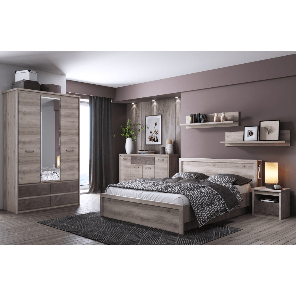 Dulap cu oglinda 3D4S, castan Nairobi / onix, JESI NEW — imaginea 8