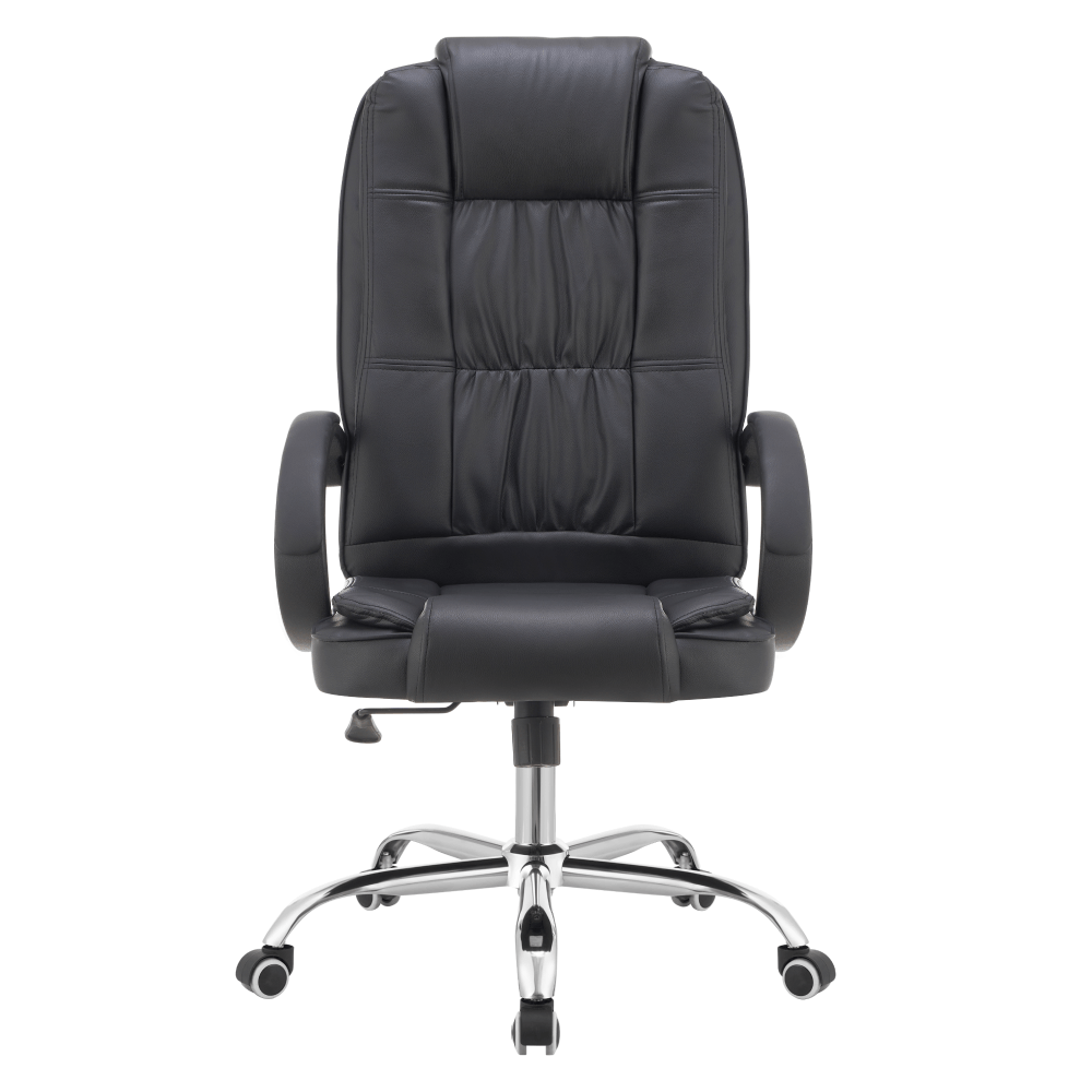 Fotoliu de birou, piele ecologica neagra, MADOX NEW — imaginea 3