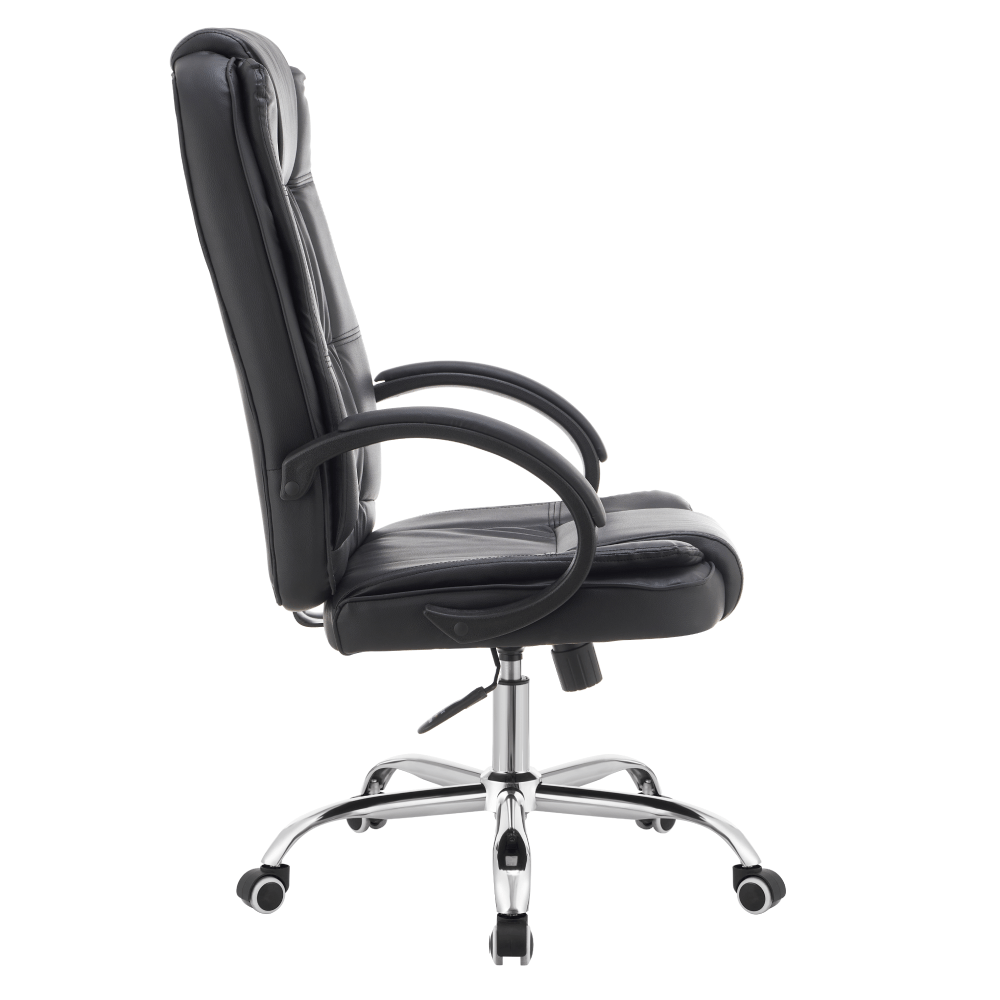 Fotoliu de birou, piele ecologica neagra, MADOX NEW — imaginea 4