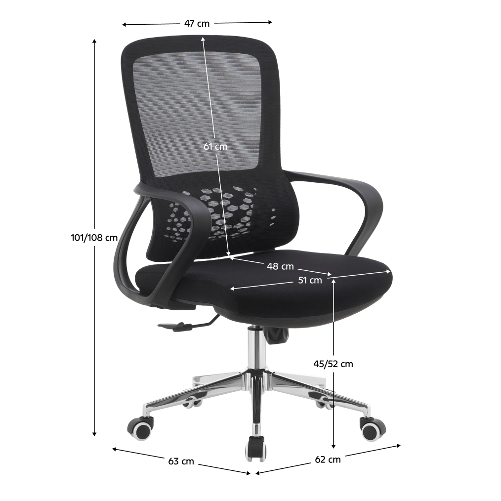 Fotoliu de birou, negru, FOSTER TYP 2 — imaginea 2