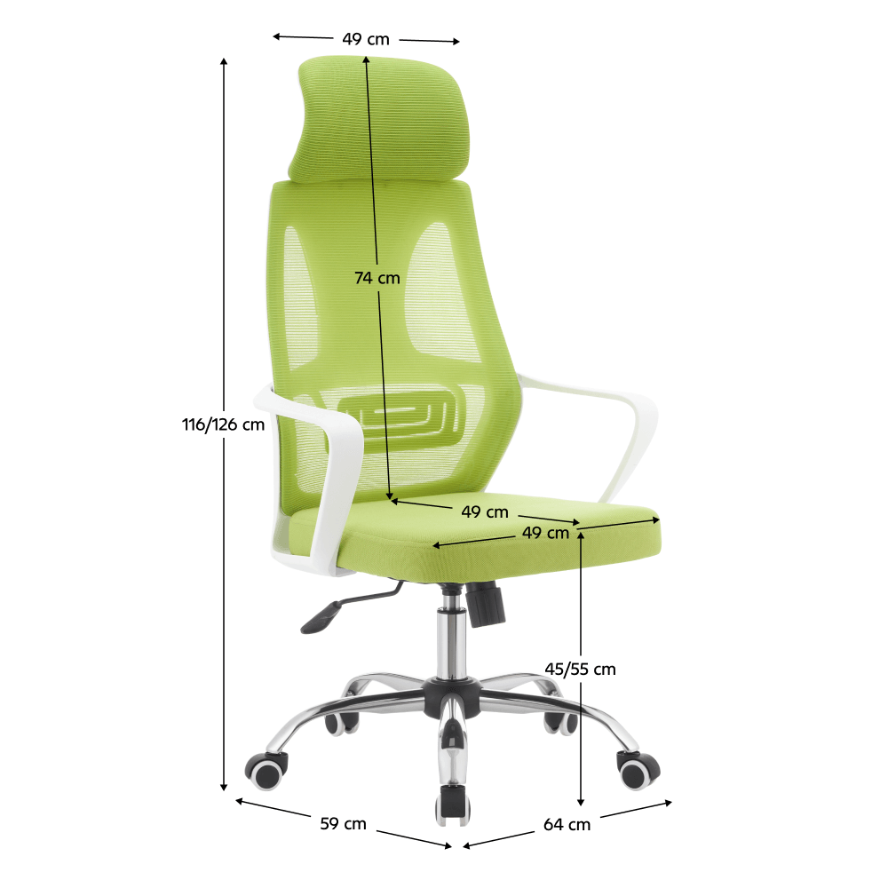 Scaun de birou, verde/alb/crom, TAXIS 2 NEW — imaginea 2