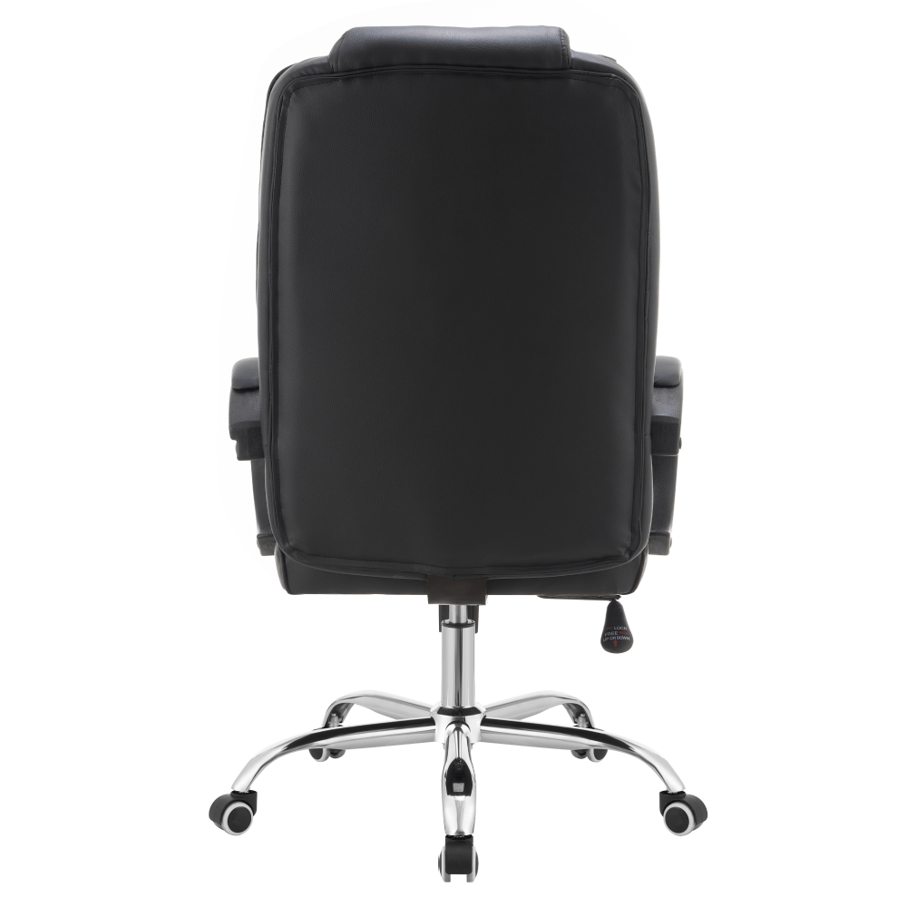 Fotoliu de birou, piele ecologica neagra, MADOX NEW — imaginea 6