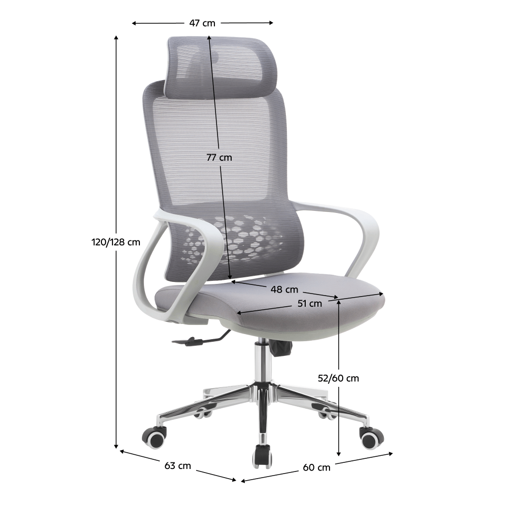 Fotoliu de birou, gri, FOSTER TYP 1 — imaginea 6