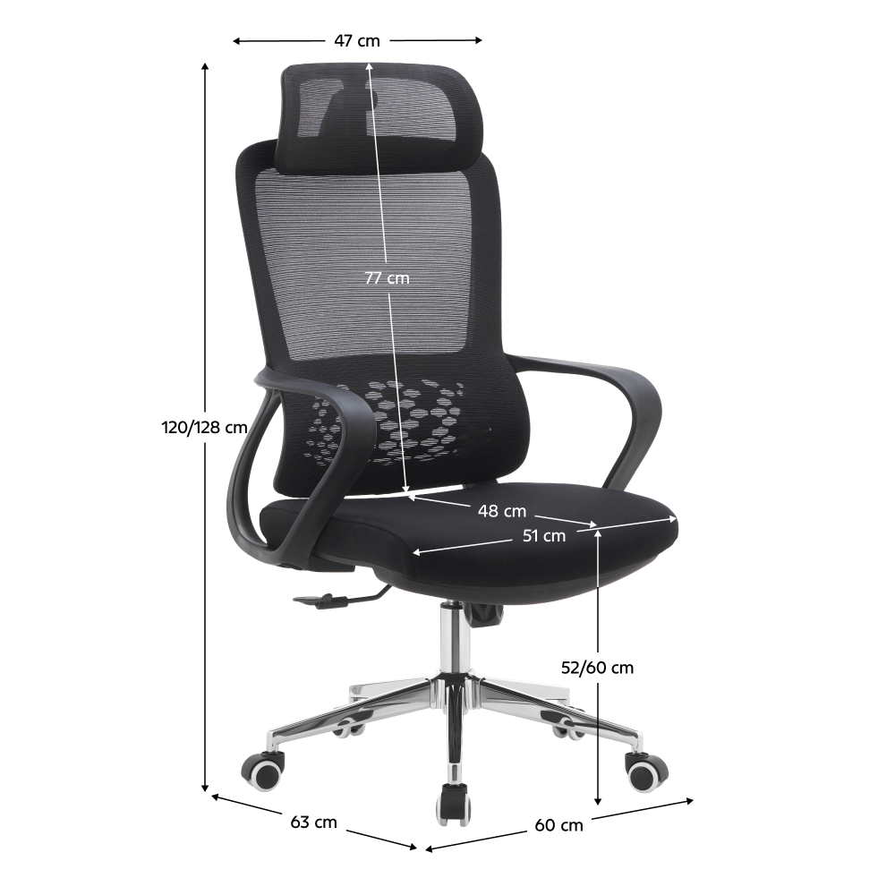Fotoliu de birou, negru, FOSTER TYP 1 — imaginea 6