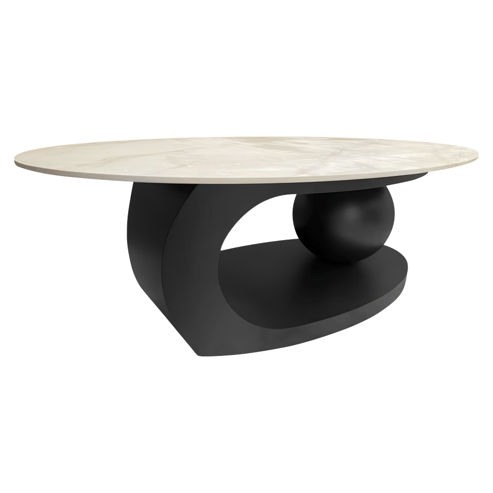 Masuta de cafea, imitatie marmura/negru, AXEN — imaginea 4