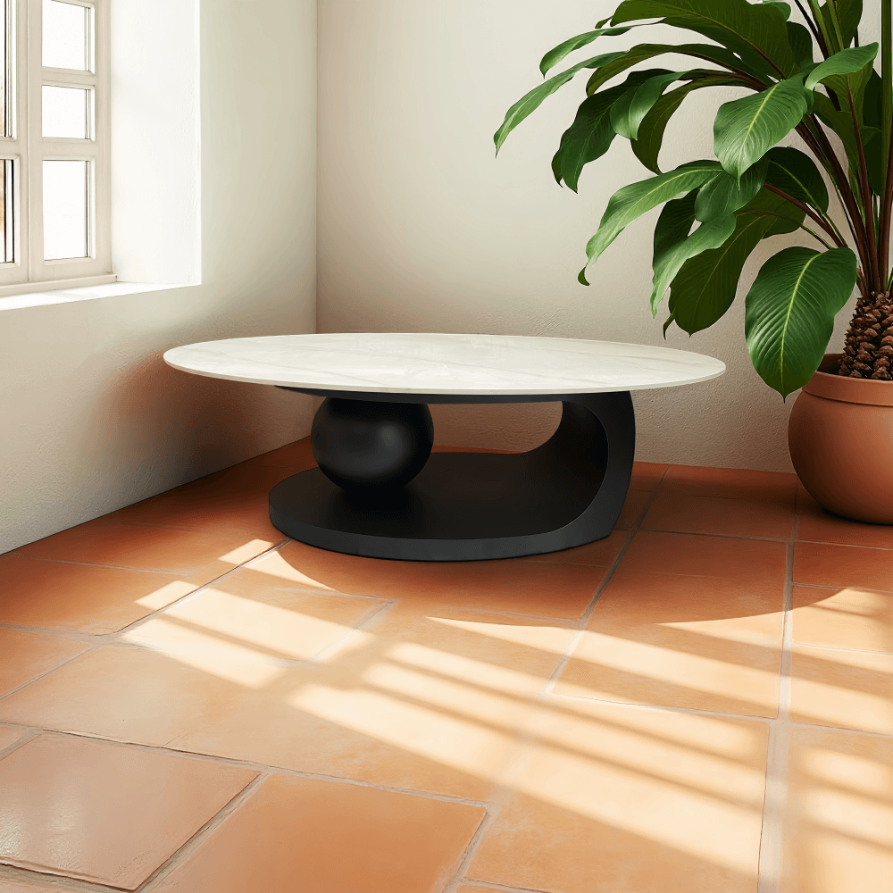 Masuta de cafea, imitatie marmura/negru, AXEN — imaginea 8