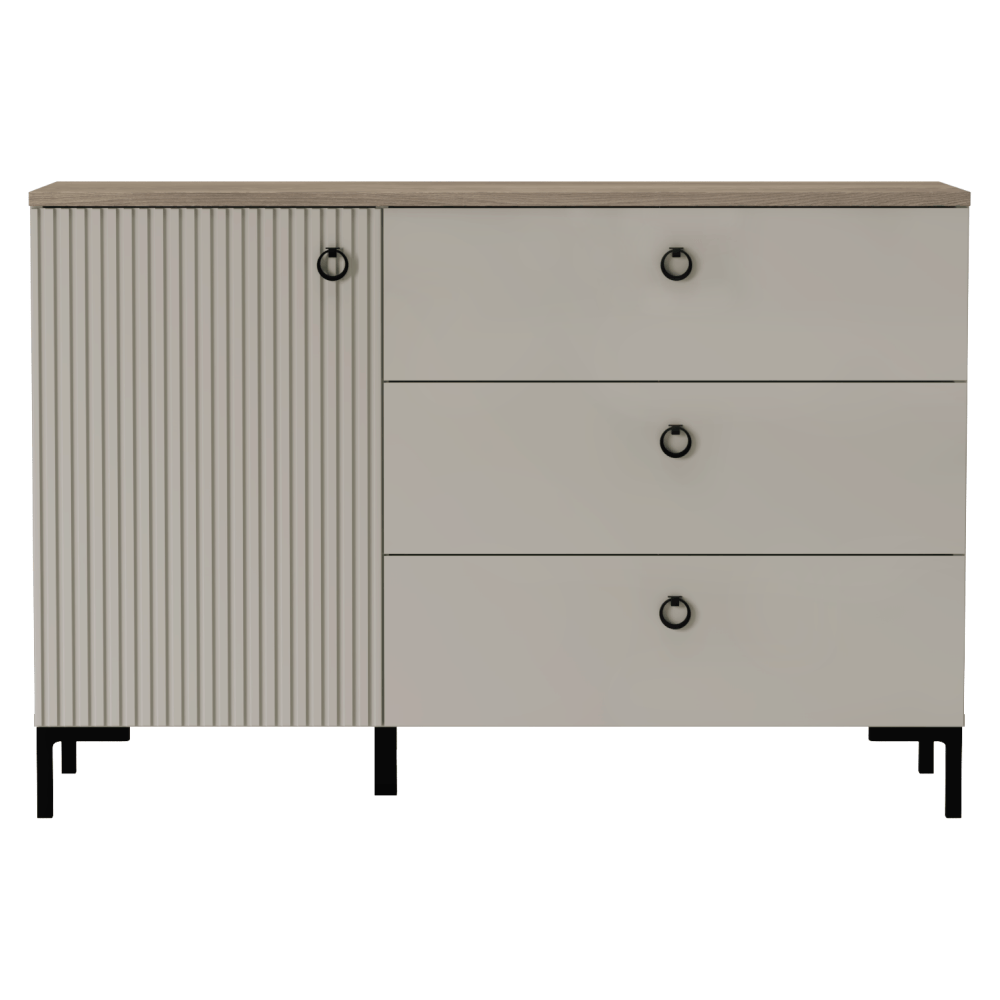 Comoda, stejar Taupe/stejar silverjack, DOMCA 1D3S — imaginea 2
