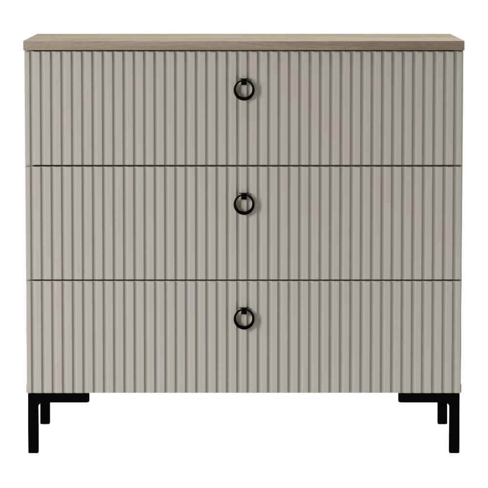 Comoda, gri-maroniu Taupe/stejar silverjack, DOMCA 3S — imaginea 2