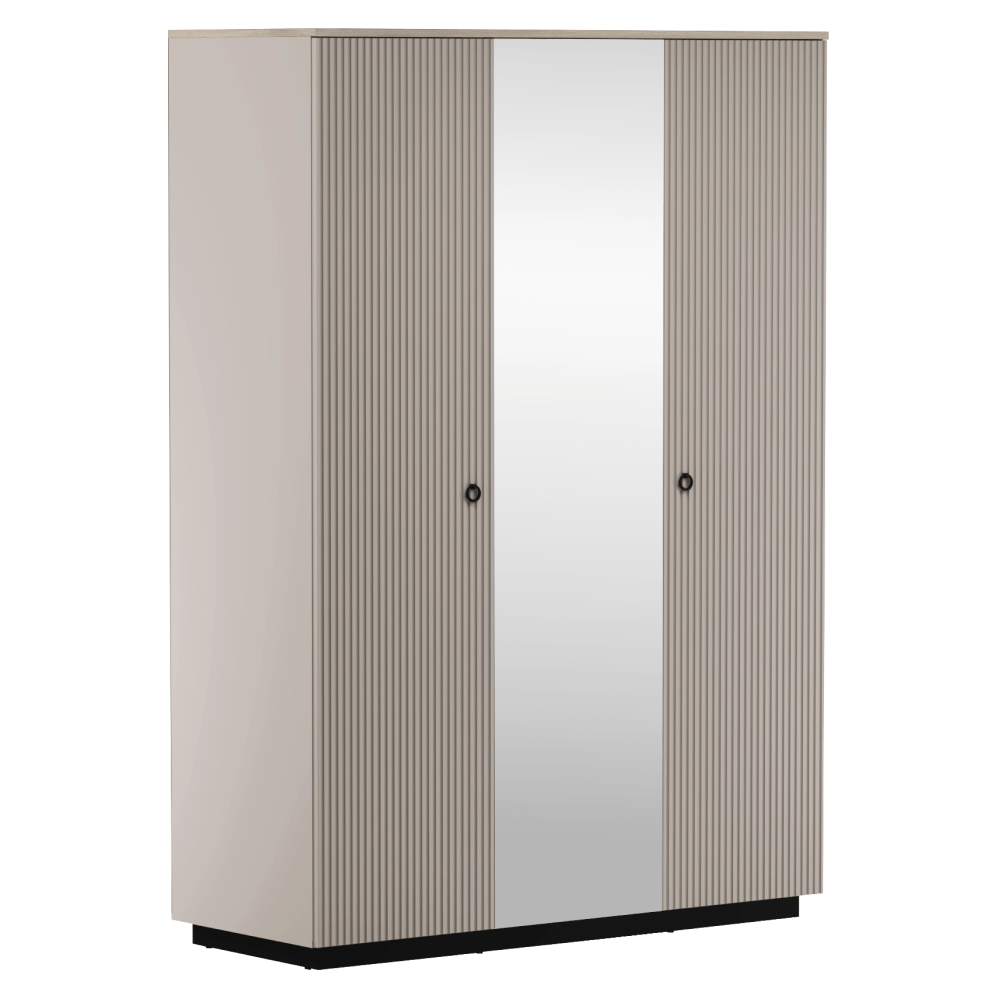 Dulap cu oglinda, gri-maroniu Taupe/stejar silverjack, DOMCA 3D — imaginea 2