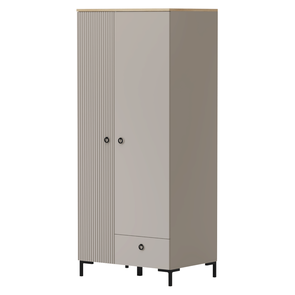 Dulap, gri-maroniu Taupe/stejar silverjack, DOMCA 2D1S — imaginea 3