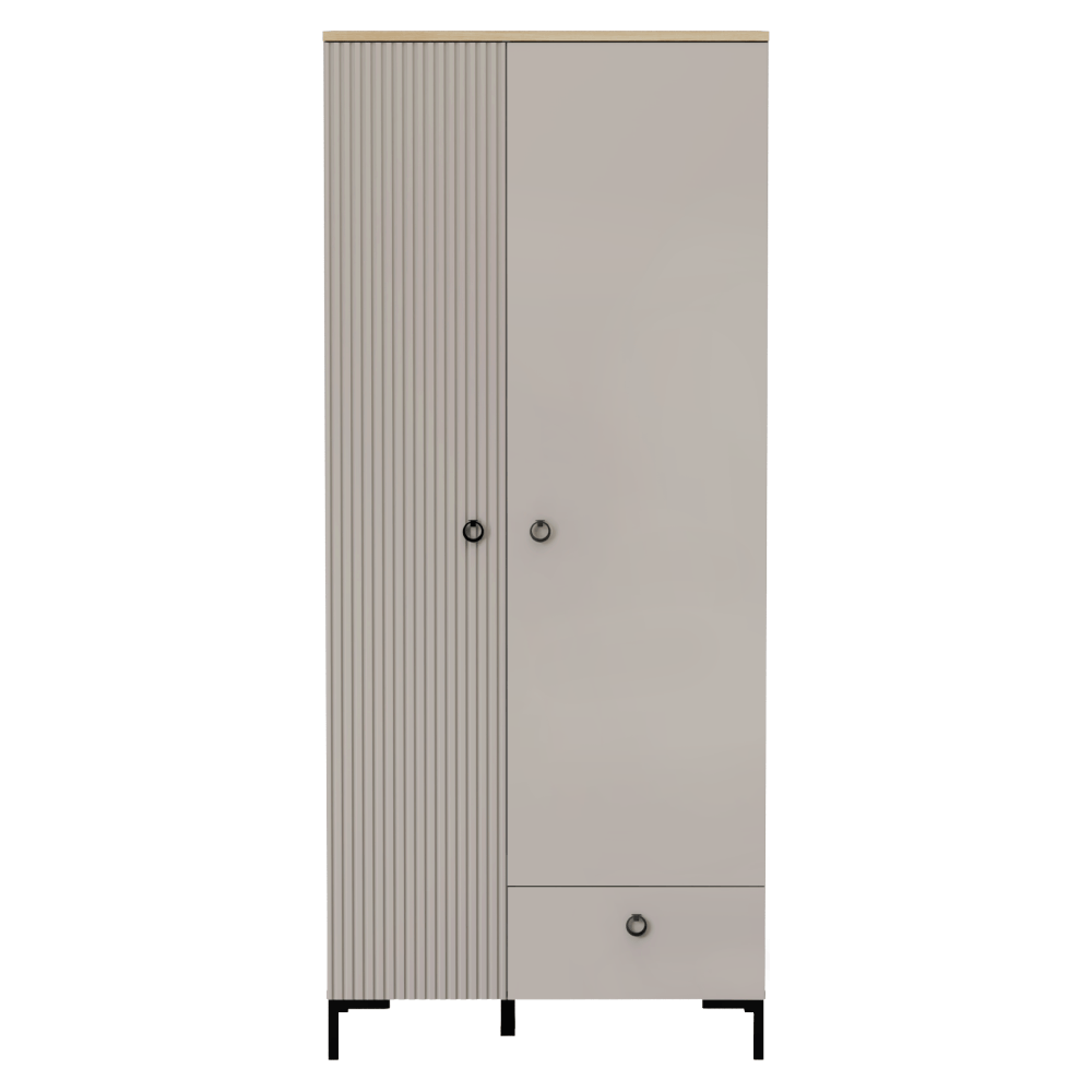 Dulap, gri-maroniu Taupe/stejar silverjack, DOMCA 2D1S — imaginea 4